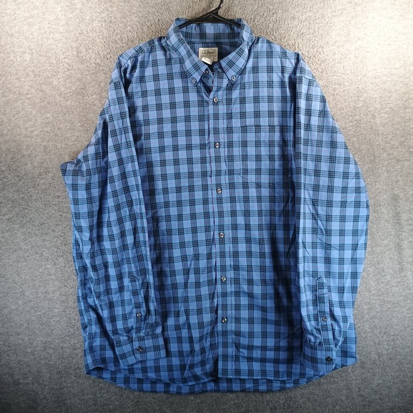 L.L. Bean Other - LL Bean Wrinkle-Free Kennebunk Sport Shirt Men XL Traditional Fit Check Blue Red
